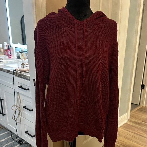 Harper Sweaters - Harper Hooded Cardigan in Rich Burgundy